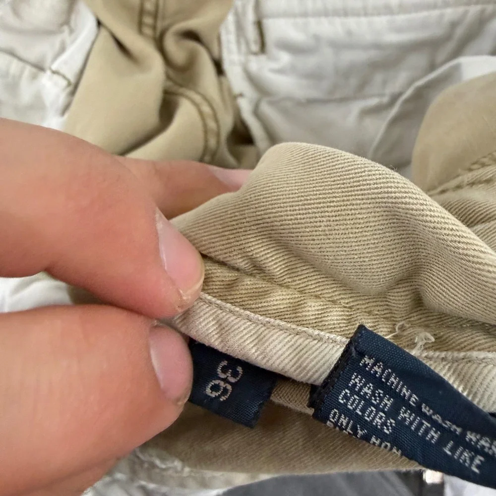 Polo Ralph Lauren Cargo Shorts Mens 36 Khaki Tan Distressed Cotton Utility Y2K
